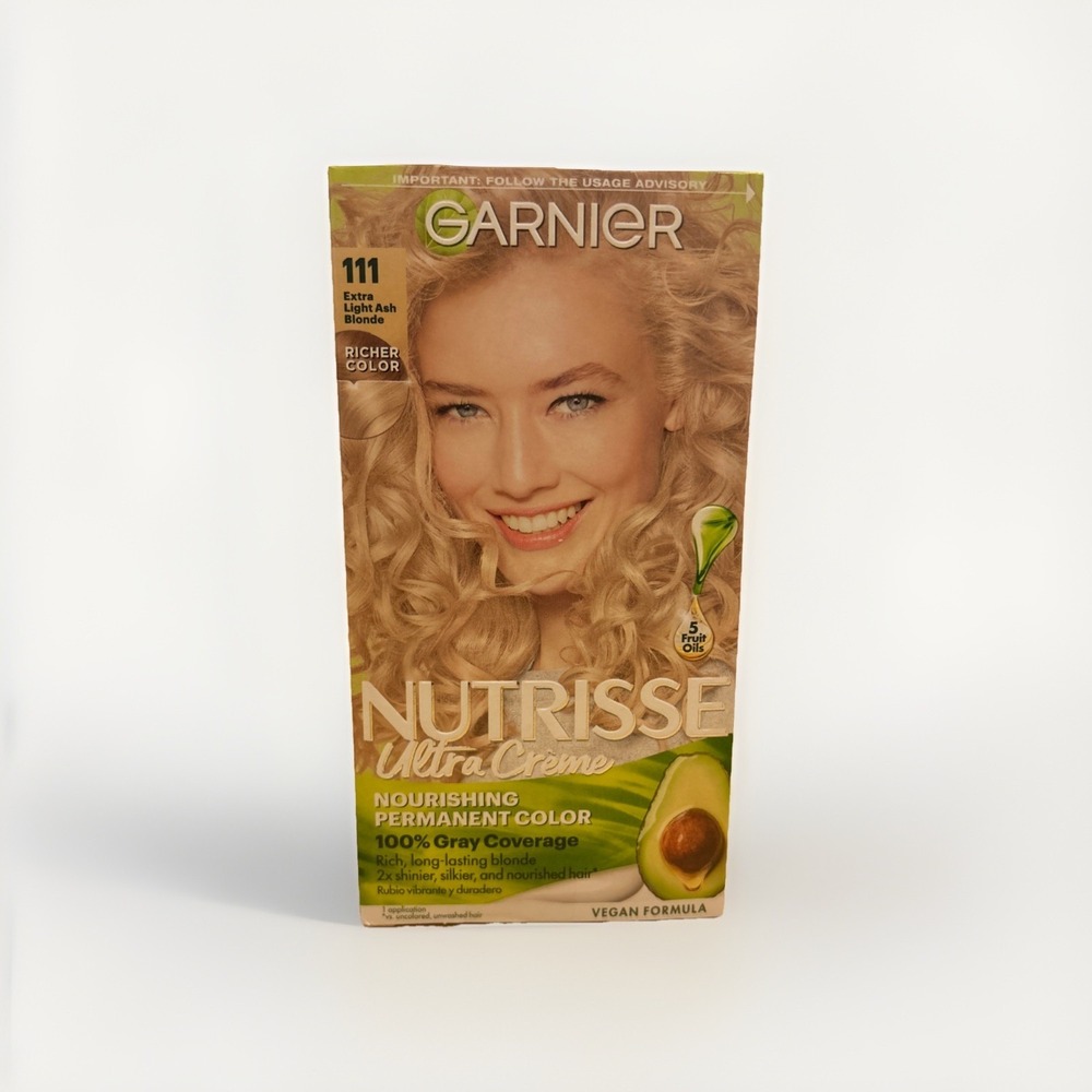 Garnier Nutrisse Nourishing Hair Color 111 Extra Light Ash Blonde White 1 Pack